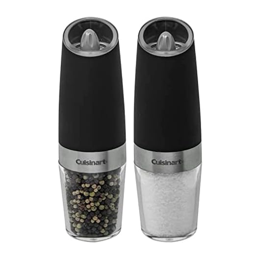 Cuisinart CSS-2424 Gravity Salt and Pepper Spice Mill with Blue LED Light, 2/3 Cup Capacity