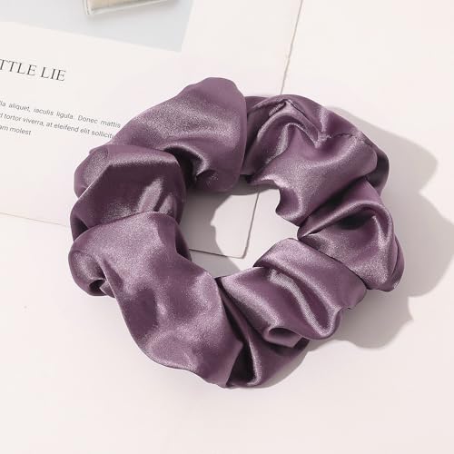 Pack of 2 Silk Colon Hair Bobbles, Plain Scrunchies, Elastic Hair Ties, Soft Hair Rings, Rubber Bands, Ponytail Holder - Image 2