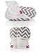 Goumikids Organic Mitts & Booties Bundle - Soft Stay On Scratch Mittens and Baby Booties, 0-3m Chevron (Stone)