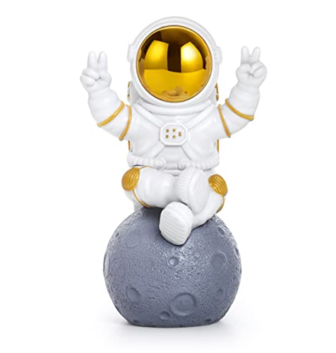 Niunew Astronaut Decor Room Decor For Men,Mens Room Decor,Cute Office Desk Decor For Men,Cool Gold Space Small Shelf Bookshelf Decor Astronaut Figurine Sculptures(Gold) #TOP18