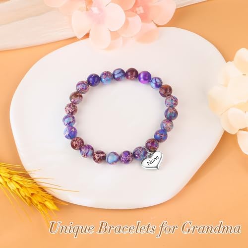 SmileBelle Mothers Day Gifts for Mom, Nana Gifts Mom Bracelets from Son or Daughter with Nature Stone, Grandma Jewelry from Grandkids, Mother Birthday Gift Dog Lover Bracelet Mothers Day Present - View 8