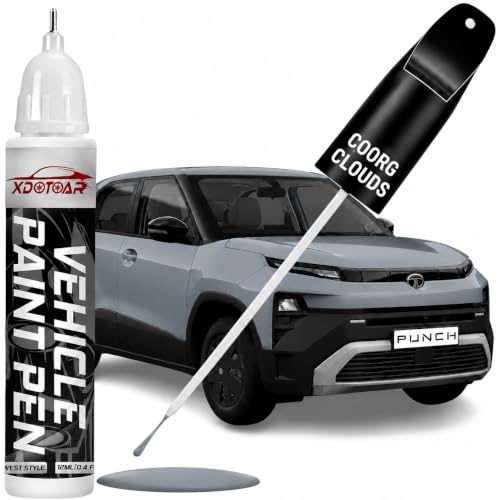 Image of xdotoar Car Touch Up Paint Pen for Tata PUNCH COORG CLOUDS | Factory Color Matched 2K Paint Technology | Car Scratch Remover & Paint Chip Repair | Quick Dry Formula | Rust Protection | 18ml