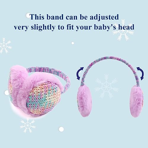 PESAAT Winter EarMuffs for Kids Outdoor Boys Knitted Ear Cover Plush Toddler Girls Ear Warmer 3-8 Years3