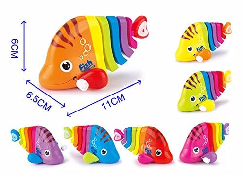 IndusBay® 1 Piece, Colorful Movable Fish Toy Key Operated Wind up Clockwork Fish Toy for Girls & Boys Motor Skill Toys for Birthday Gift - Multicolour (Pack of 1) - Image 2 thumbnail