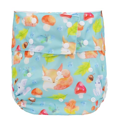 Sigzagor Teen Adult Cloth Diaper Nappy Reusable Washable for Disability Incontinence (Baby Foxes Rabbits)