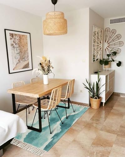 Tapete Boho Coastal Azul Verde 2x3 ft miniatura 5