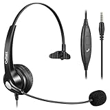 Callez 3.5mm Cell Phone Headset with Noise Canceling Mic, Computer Headsets for iPhone Samsung Huawei HTC LG BlackBerry Mobile Phone Smartphones iPad iPod Skype PC Truck Driver (C300E1)