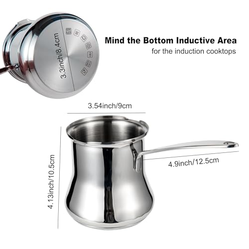 Cafetière turque de 500 ml en acier inoxydable pour café grec et arabe
