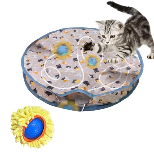 ETUCYNG Juguetes automáticos para gatos – Juguete interactivo portátil para gatos – Juguetes de ejercicio para gatos, juguete de bola rodante para gatos, bola móvil automática para interiores y