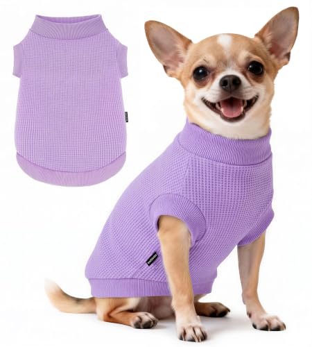 BAOBICUTE 1 Pack Dog Shirt for Small Supplies Functional Waffle Dog Clothes Warm Soft Sweatshirt Outfit for Dogs Cats Pet Apparel