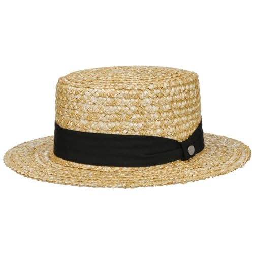 Lierys Boater Hat Classic 100% Straw Multicolor Band Made in