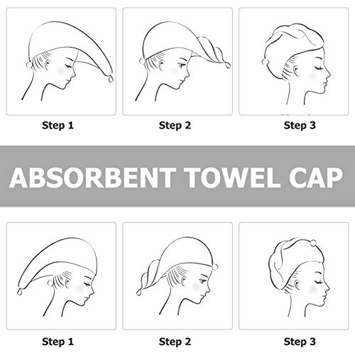 Lurrose 3Pcs Cabelo Torção Turbante Envoltório De Toalha Super Absorvente de Microfibra Cabelo de Se