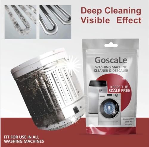 Image of Washing Machine Cleaner Descaling Powder for Front Load and Top Load Washing Machines | Washing Machine Drum Cleaner & Tub Cleaner | Pack of 10 (100 Gm /Pack)