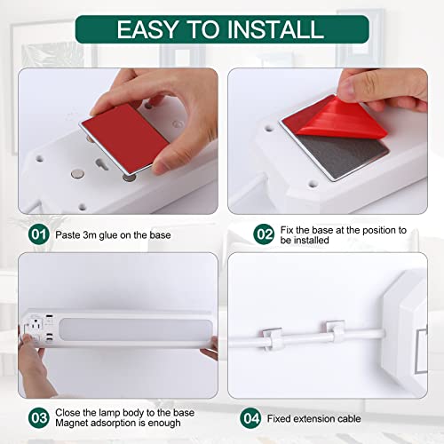 Tecktoo 18Inch Under Cabinet Lights, Dimmable 3000K/4000K/5000K Under Cabinet Lights Plug In, Intergrated 2Usb And Power Outlet Charging Port Under Cabinet Led Lights For Garage, Workbench, Shop #TOP4