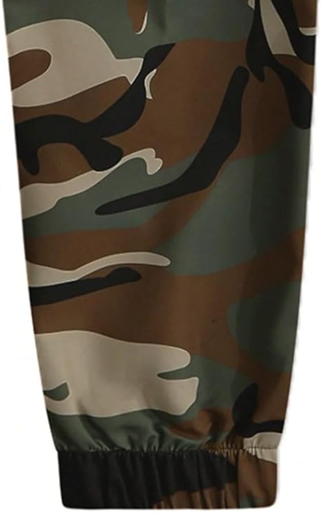 Men's Camouflage Utility Cargo Pants with Multi-Pockets