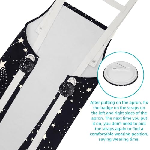 Tablier de serveuse ajustable multicolore avec 4 broches constellations