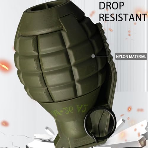 Disratw M26A2 Airsoft Grenade Toys Tactical Grenade Plastic CS Battle Game Toy Hand Grenades Pull Ring Toys Role Play Model Prop for Age 14+ (Green) - Thumbnail 4
