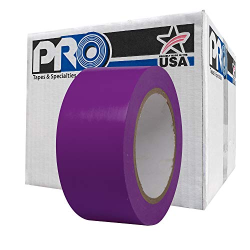 Image of PRO Tapes & Specialties Pro 50 Premium Vinyl Safety Marking and Dance Floor Splicing Tape, 6 mils Thick, 36 yds Length x 2 inch Width, Purple (Pack of 24)