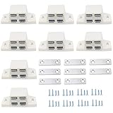 luckkyme 8 Pack Heavy Duty Shutter Hardware Magnetic Cabinet Catch Door Latch with Mounting Screw for Home Furniture Cabinet Cupboard