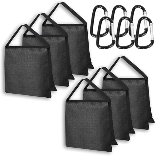 EMART 6 Pcs Sac de Sable Résistant pour Trépied de Photographie, Studio Photo et Vidéo, Jardin - Noir