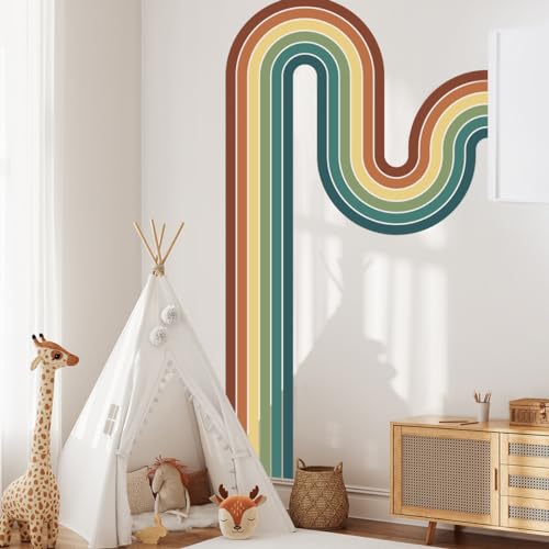 Vinilo decorativo de pared arcoíris grande removible 65x116 pulg miniatura 4
