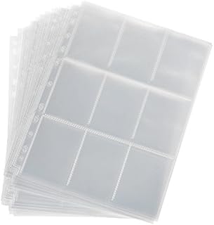 Lictin 450 Pockets Trading Card Sleeves Storage Wallets Album Pages Collection, Neutral, Transparent Game Card Sleeves Holder Set