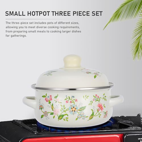 Casseroles Émaillées Beige avec Double Poignée Intégrée Style Rétro Unique - 8