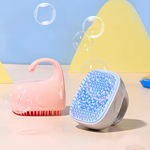 TOYANDONA Escova de shampoo portátil de silicone para bebês, esfregão de couro cabeludo com alça, la