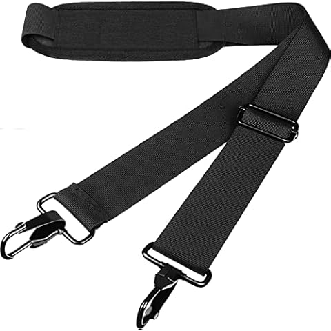 Askuko Shoulder Strap 56 Inch, Universal Adjustable Shoulder Belt Replacement Laptop Bag Shoulder Strap with Metal Hooks for Briefcase, Laptop Messenger Crossbody Bag, Luggage Duffel Camera, Black Cover