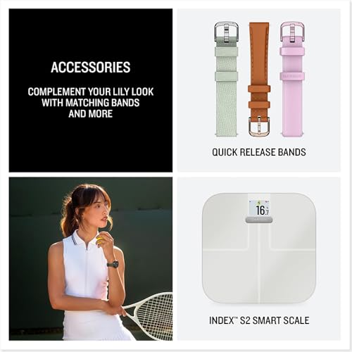 Garmin 010-02891-02 Lily 2 Active Smartwatch Jasper Green with Jasper Green Silicone Band Bundle with Tech Smart USA Fitness Suite and Deco Essentials Exclusive 26 Month CPS Enhanced Protection Pack
