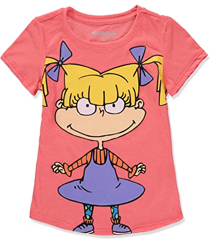 Nickelodeon Girls' Angelica Pickles Short Sleeve Screen Print T-Shirt with Curved Hem (US, Numeric, 4, 5, Regular, Coral)