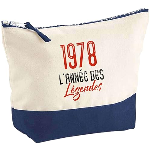 Pochette 1978 l'année des légendes | Pouch | Idée Trousse Toilette Maquillage Cadeau Anniversaire Fête Original Famille Travail Départ Collègue Retraite