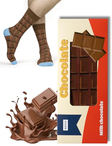 soxo Schokolade Geschenke Für Frauen Damen Socken Herren Lustige Geschenk Für Männer 40-45 Chocolate Herren 1 Paar