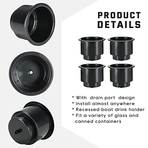 Portavasos empotrable negro plástico pack x4 miniatura 3