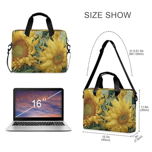 Bolso Maletín con Estampado de Girasol para Laptop 13-16" miniatura 5