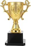 Mikily‘s Premium Gold Plastic Trophy Cup Awards Ideal for Sports Tournaments Competitions and Parties