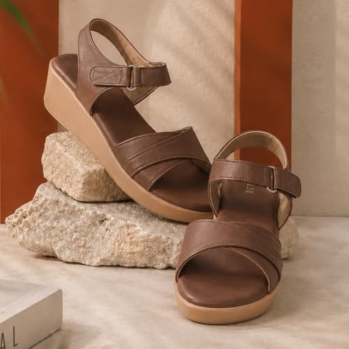 Image of TRASE Stylish Wedges Heels Sandals For Women, Comfortable Heel, Ankle Straps