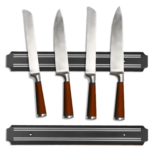 Magnetic Knife Holder Premium Wall Mounted Magnetic Knife Strip Kitchen Utensil Holder Tool Organizer Durable and Stylish Black 20cm, 33cm, 55cm (20cm)