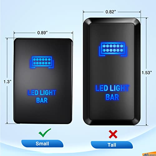 Nilight Led Light Bar Push Button Switch 12V On Off Switch With Connector Wire Kit 1.28" X 0.87" Replacement For Toyota Sequoia Highlander Tacoma Tundra 4Runner Ravr Yaris, 2 Years Warranty #TOP1