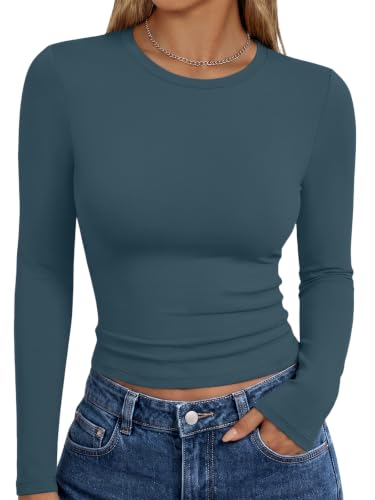 Image of Trendy Queen Womens Long Sleeve T Shirts Fall Fashion Basic Y2K Tops 2026