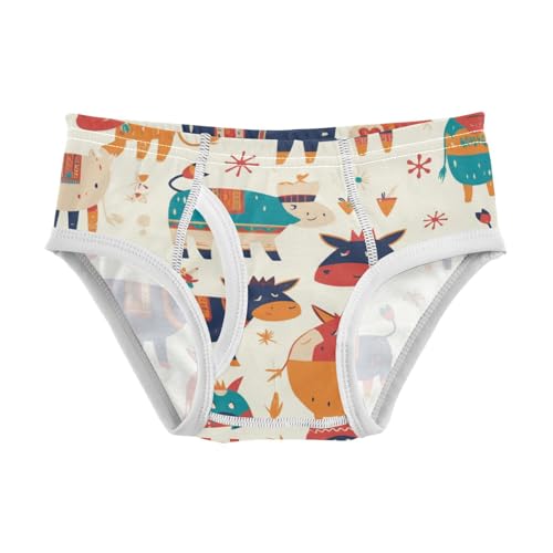KLL Cute Cow Pattern Hand Drawn Little Boys Pure Cotton Briefs Underwear Breathable Children Undies