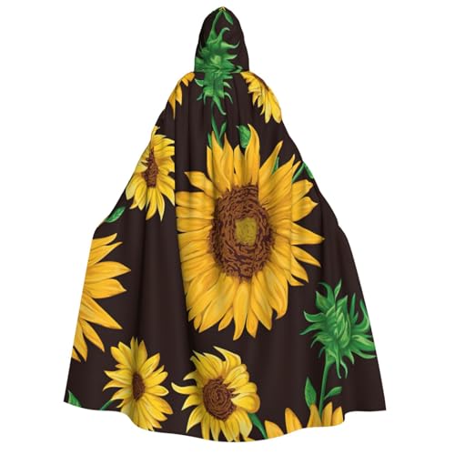 Déguisement de sorcière pour Halloween avec cape imprimé tournesol