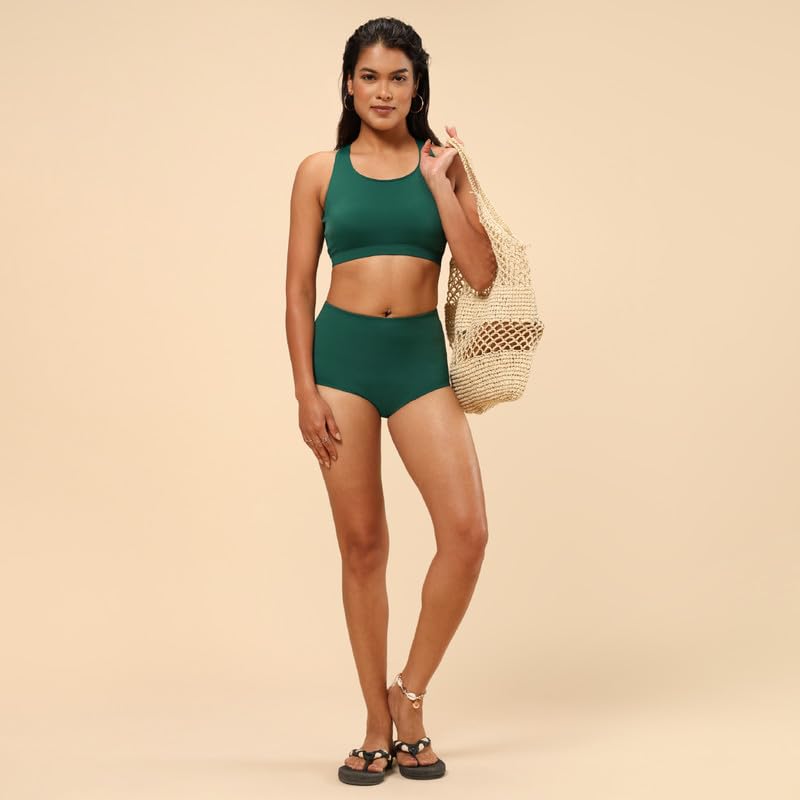 Bliss Swim Top, Full Coverage, Inbuilt Cups that Stay in Place, Trendy Cross-Back, Adjustable Straps