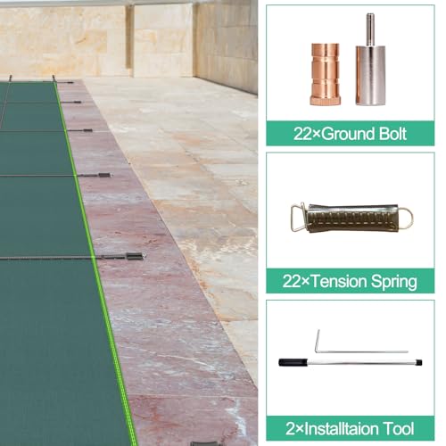 Cubierta de seguridad para piscina rectangular 16x32 pies miniatura 6