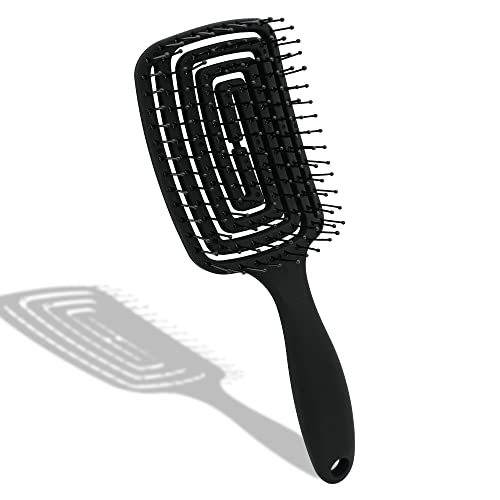 Produktfoto von Elodyunhc Bio Haarbürste ohne Ziepen, Bürsten mit Spiralfeder für jeden Haartyp, Anti Frizz, Entwirrbürste für&hellip;