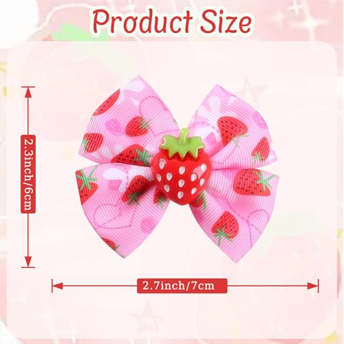 2 Piezas Pinzas para el Cabello con Diseño de Fresa, Clip Cocodrilo Decorativo para Niñas y Mujeres miniatura 2