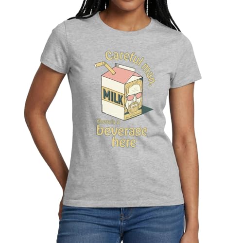 Image of Spreadshirt The Big Lebowski - Quote Careful Man… Women's T-Shirt, XL, Heather Grey