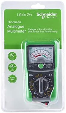 Schneider Electric Thorsman - Analogue Multimeter, Voltmeter/Ammeter/OHM AC DC Tester, CAT III, IMT23113, Green/Grey