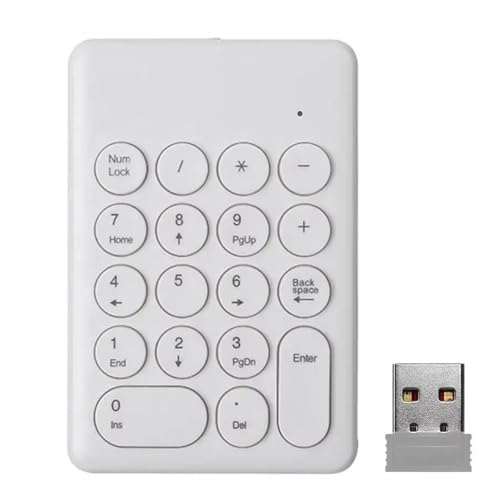 Louttary Tastiera Digitale Wireless 2.4G USB 18 Mini Tastierino Numerico Tastierino Numerico Contabilità Cassiere per Laptop Notebook Tablet B