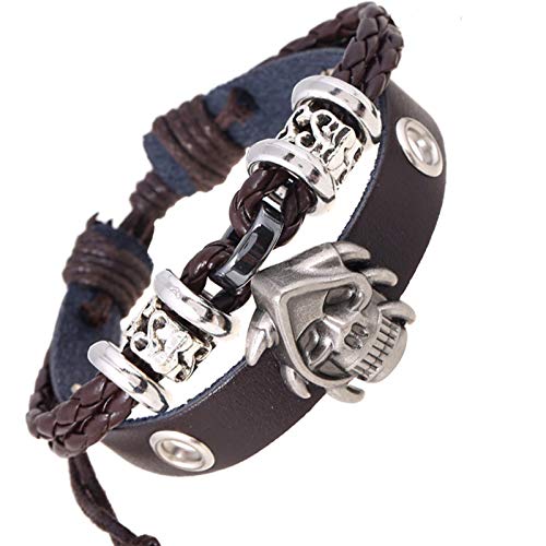 Accessoires de vêtements personnalisés en cuir tissé punk marron